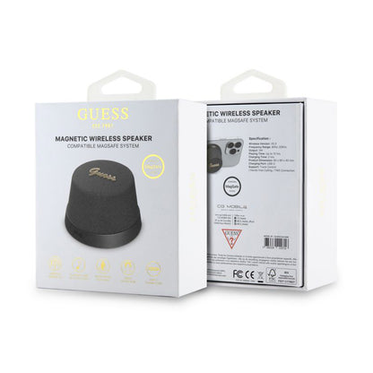Bærbar Bluetooth-højttaler Guess Stand Magnetic Script Metal, 3W, Sort