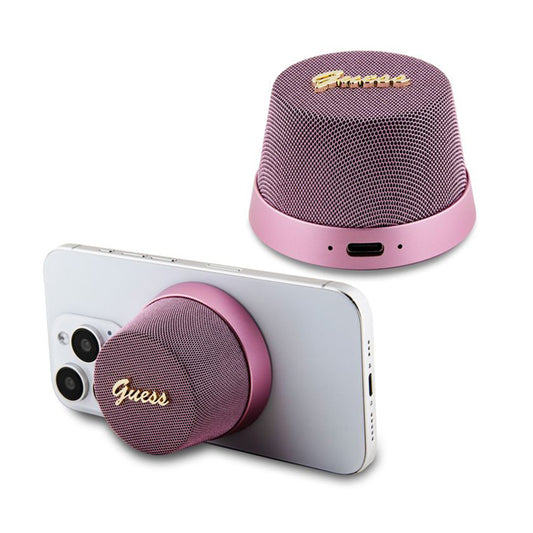 Bærbar Bluetooth Højttaler Guess Stand Magnetic Script Metal, 3W, Pink