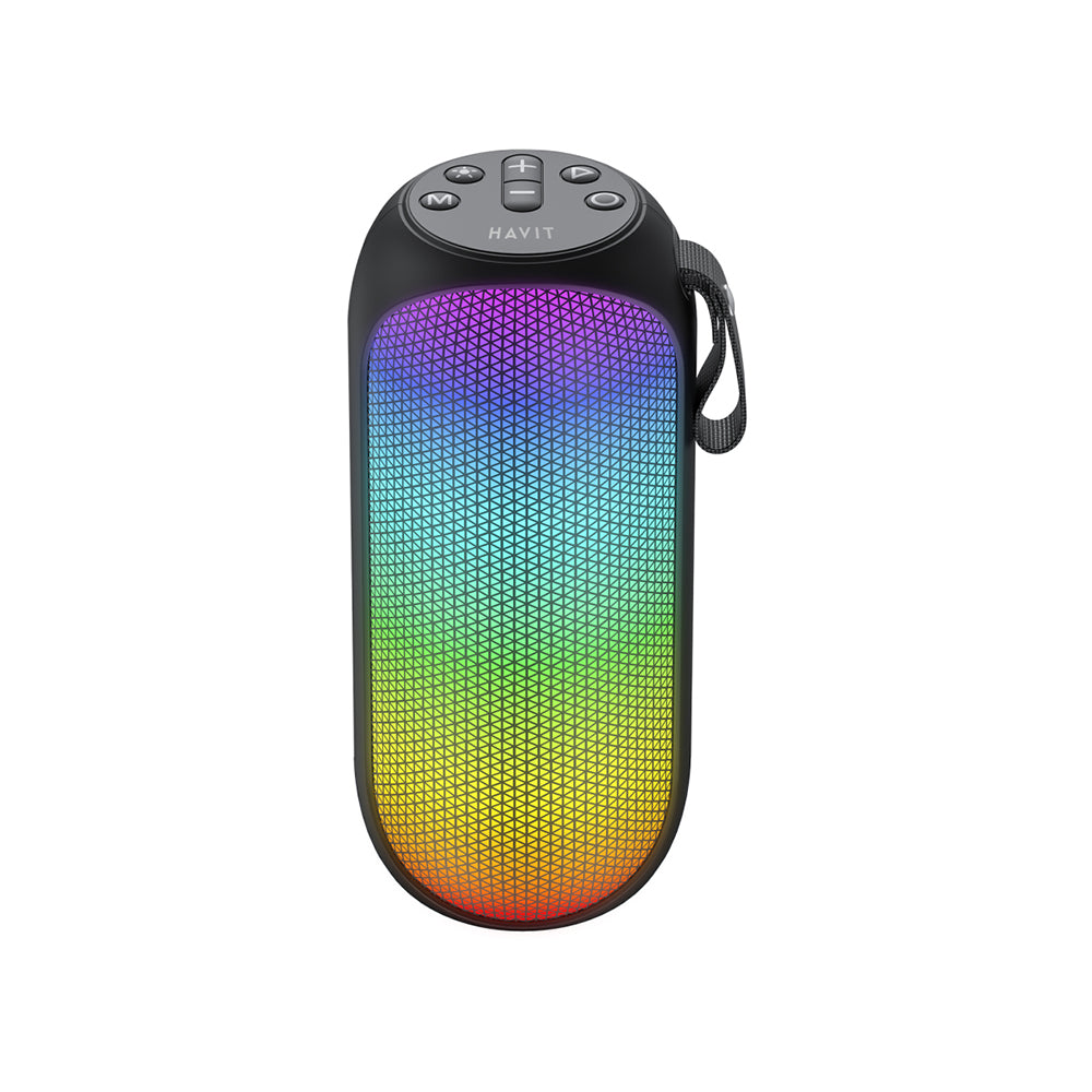 Bærbar Bluetooth-højttaler HAVIT SK808BT, 8W, RGB, Vandtæt, Sort