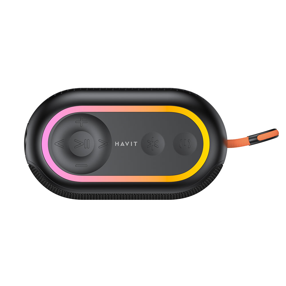 Bærbar Bluetooth Højttaler HAVIT SK809BT, 7W, RGB, Vandtæt, Sort