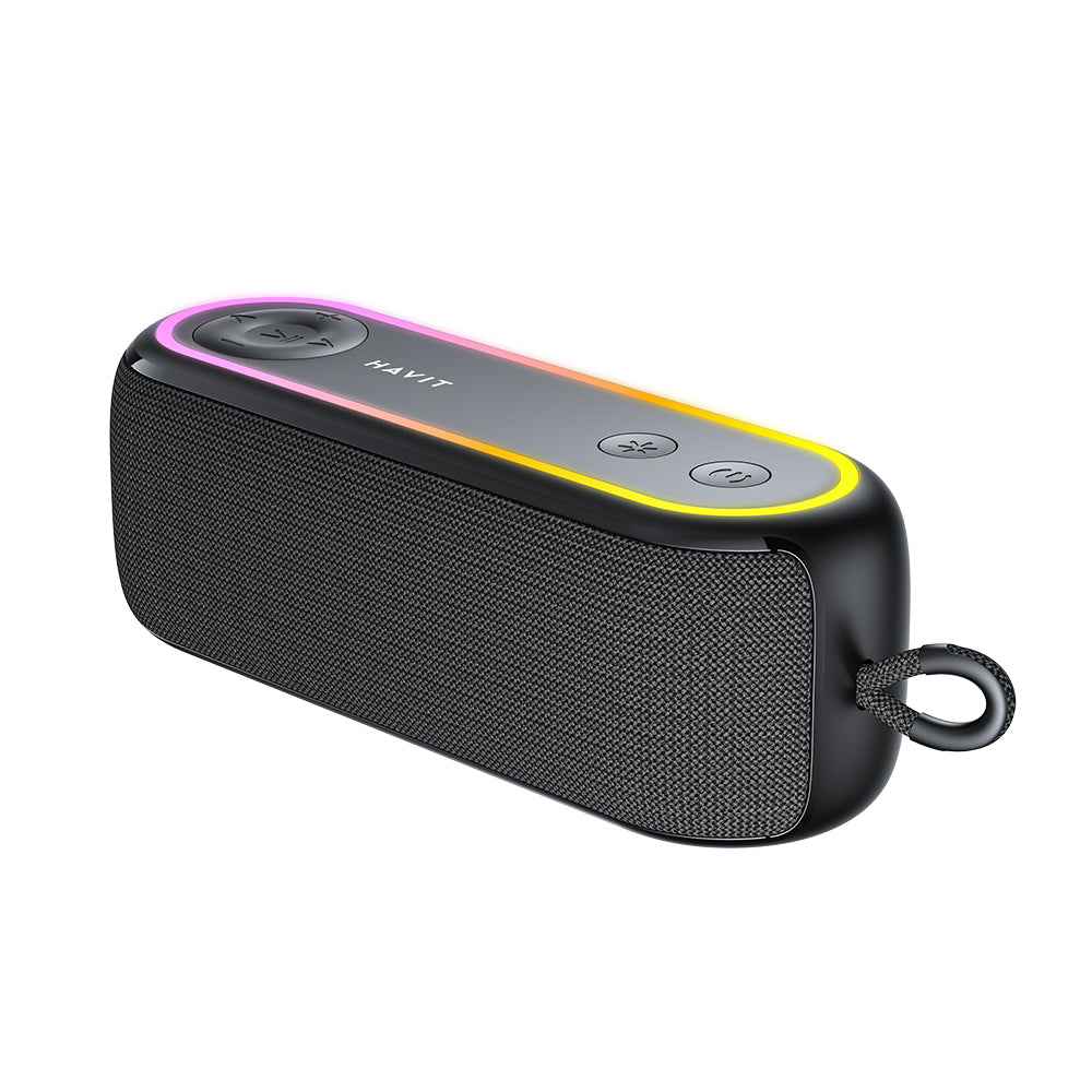 Bærbar Bluetooth-højttaler HAVIT SK810BT, 7W, RGB, Vandtæt, Sort