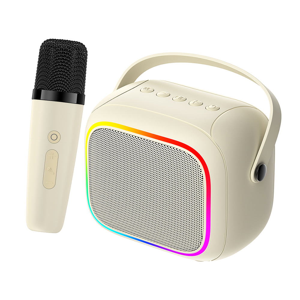 Bærbar Bluetooth Højttaler HAVIT SK818BT Karaoke, 5W, RGB, Vandtæt, Beige