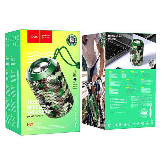 Bærbar Bluetooth Højttaler HOCO HC1, 5W, TWS, Vandtæt, Camouflage