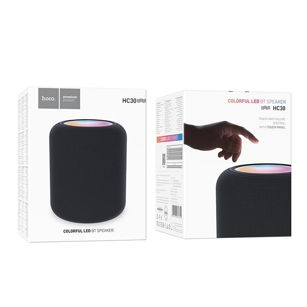 Bærbar Bluetooth Højttaler HOCO HC30, 5W, TWS, RGB, Sort
