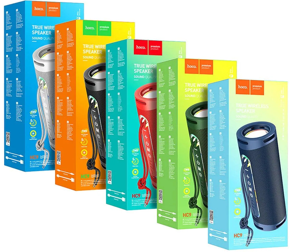 Bærbar Bluetooth-højttaler HOCO HC9 Dazzling Pulse Sports, 10W, TWS, RGB, Blå