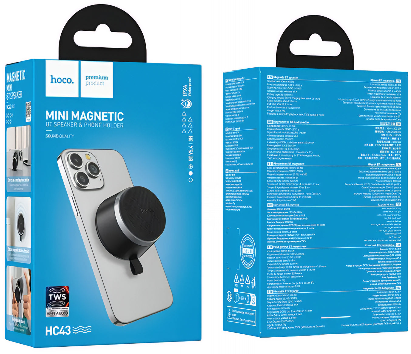 Bærbar Bluetooth-højttaler HOCO HC43 Mini Magnetic, 8W, TWS, Sort