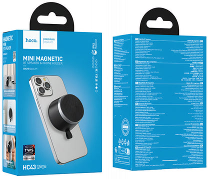Bærbar Bluetooth-højttaler HOCO HC43 Mini Magnetic, 8W, TWS, Sort