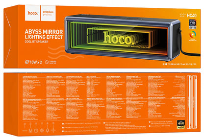 Bærbar Bluetooth-højttaler HOCO HC40, 2 x 10W, TWS, RGB, Sort