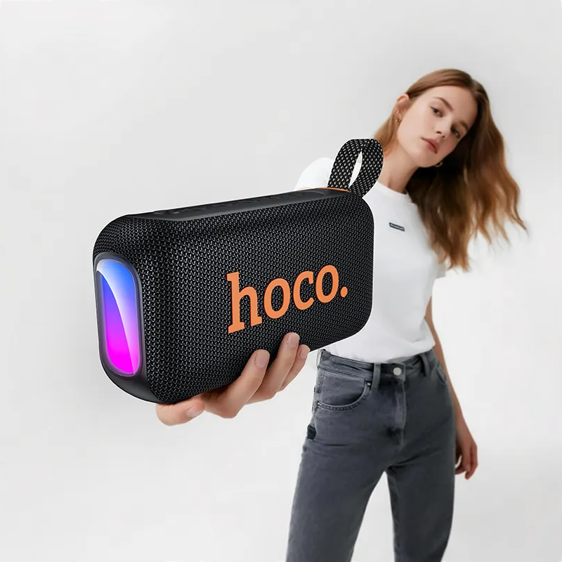 Bærbar Bluetooth-højttaler HOCO HC32, 2 x 10W, TWS, RGB, Sort