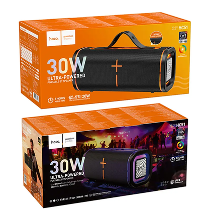 Bærbar Bluetooth Højttaler HOCO HC51, 30W, TWS, RGB, Sort