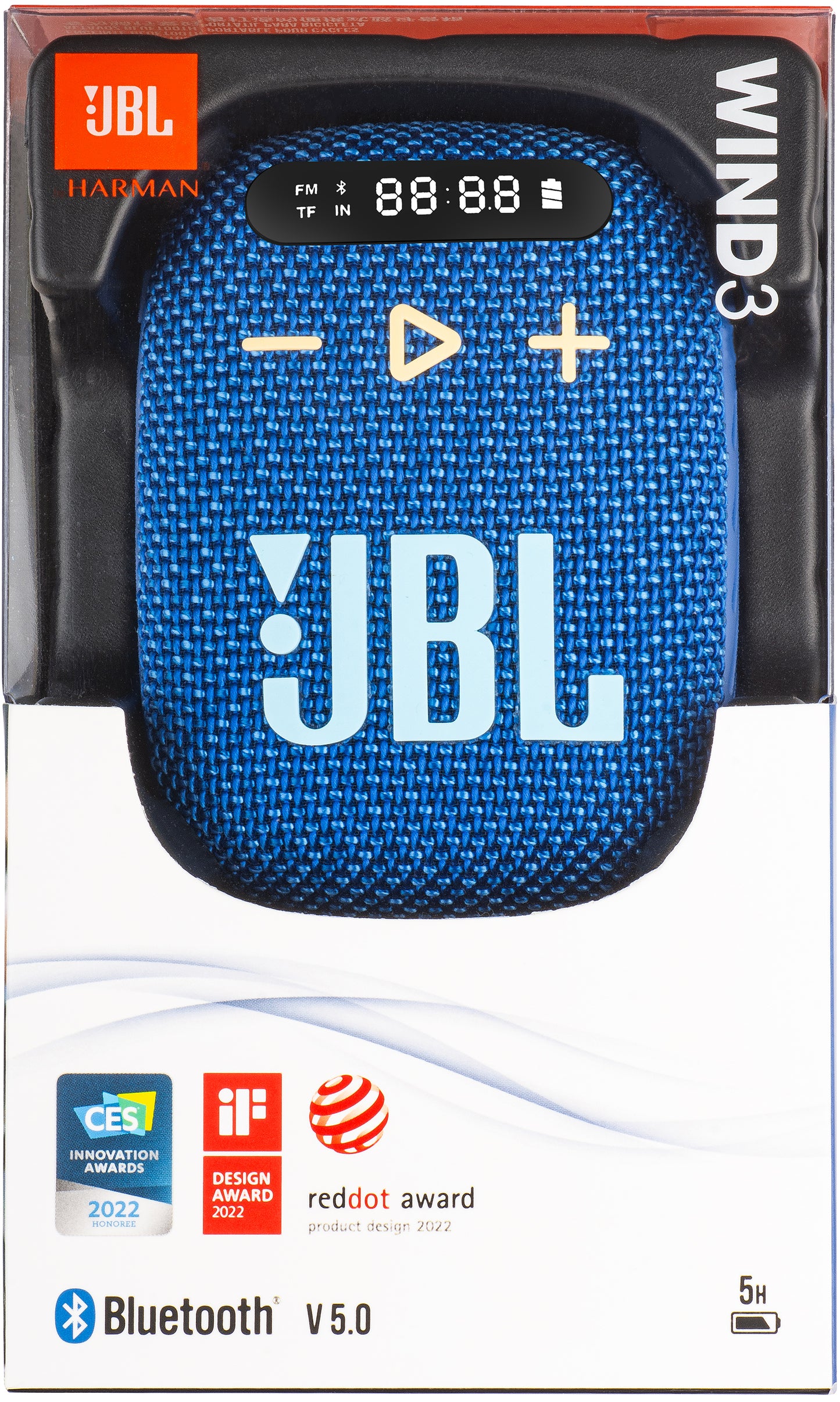 Bærbar Bluetooth-højttaler JBL Wind 3, 5W, Vandtæt, Blå JBLWIND3BLU