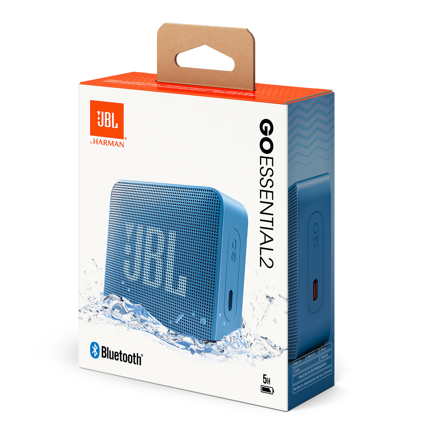 Bærbar Bluetooth-højttaler JBL Go Essential 2, 3.1W, Pro Sound, Vandtæt, Blå JBLGOES2BLUCN