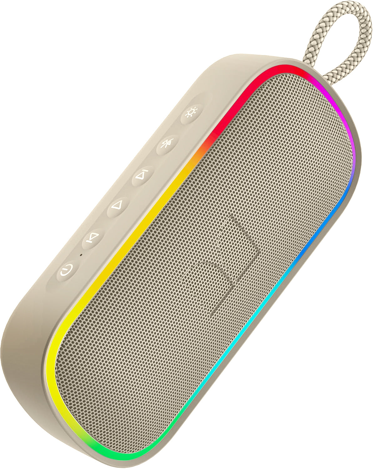 Monster S150 Plus bærbar Bluetooth-højttaler, 40W, TWS, RGB, vandtæt, lys creme