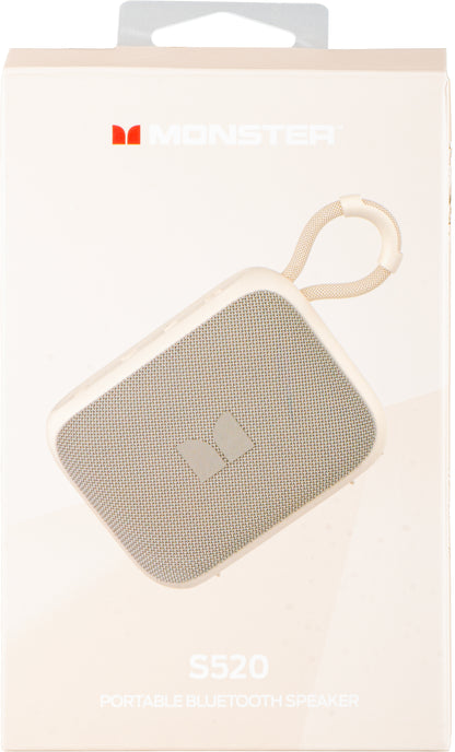 Bluetooth Monster S520 bærbar højttaler, 5W, TWS, RGB, vandtæt, lys creme