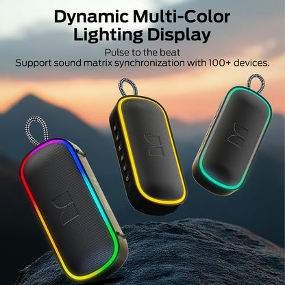 Monster S150 Plus Bluetooth bærbar højttaler, 40W, TWS, RGB, vandtæt, sort
