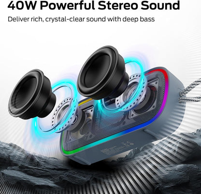 Bluetooth Monster S150 Plus bærbar højttaler, 40W, TWS, RGB, vandtæt, blå