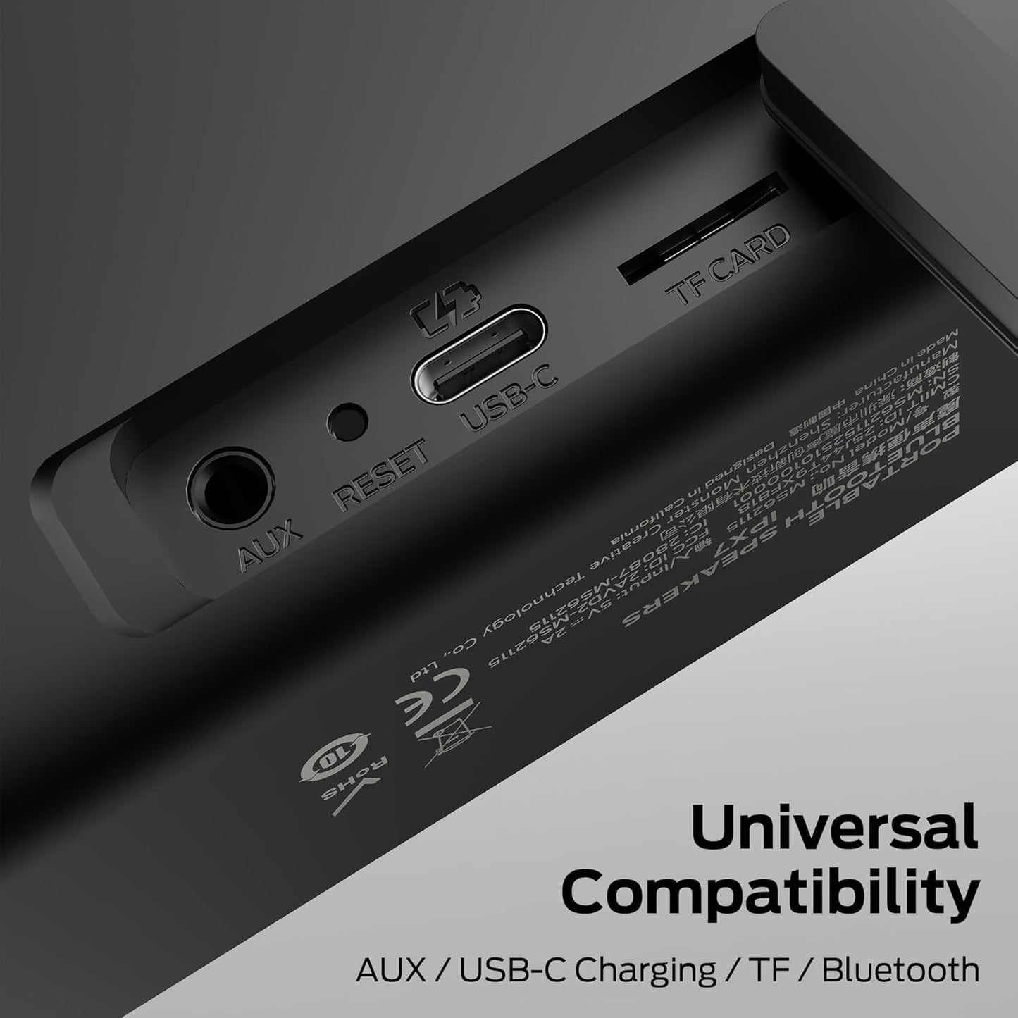 Monster S150 Plus Bluetooth bærbar højttaler, 40W, TWS, RGB, vandtæt, sort