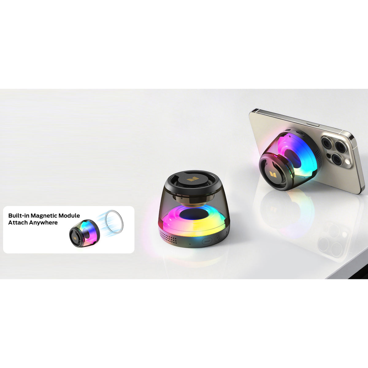 Monster Mag Flux Bluetooth bærbar højttaler, 5W, TWS, RGB, Sort