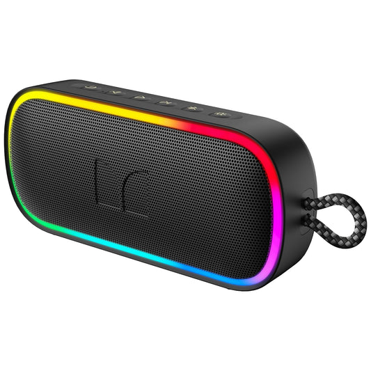 Monster S150 Plus Bluetooth bærbar højttaler, 40W, TWS, RGB, vandtæt, sort