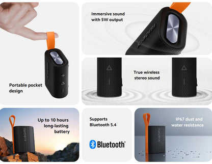 Bærbar Bluetooth-højttaler Xiaomi Sound Pocket, 5W, vandtæt, sort QBH4269GL