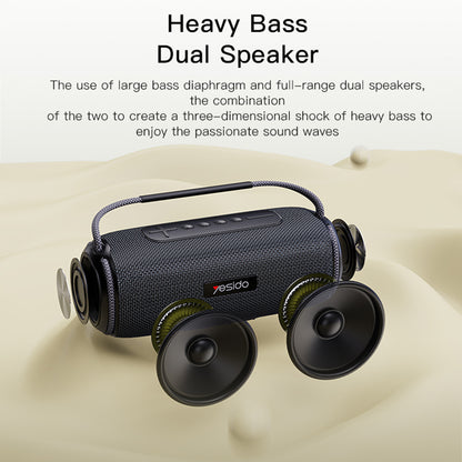 Bærbar Bluetooth-højttaler Yesido YSW11, 40W, RGB, Vandtæt, Sort