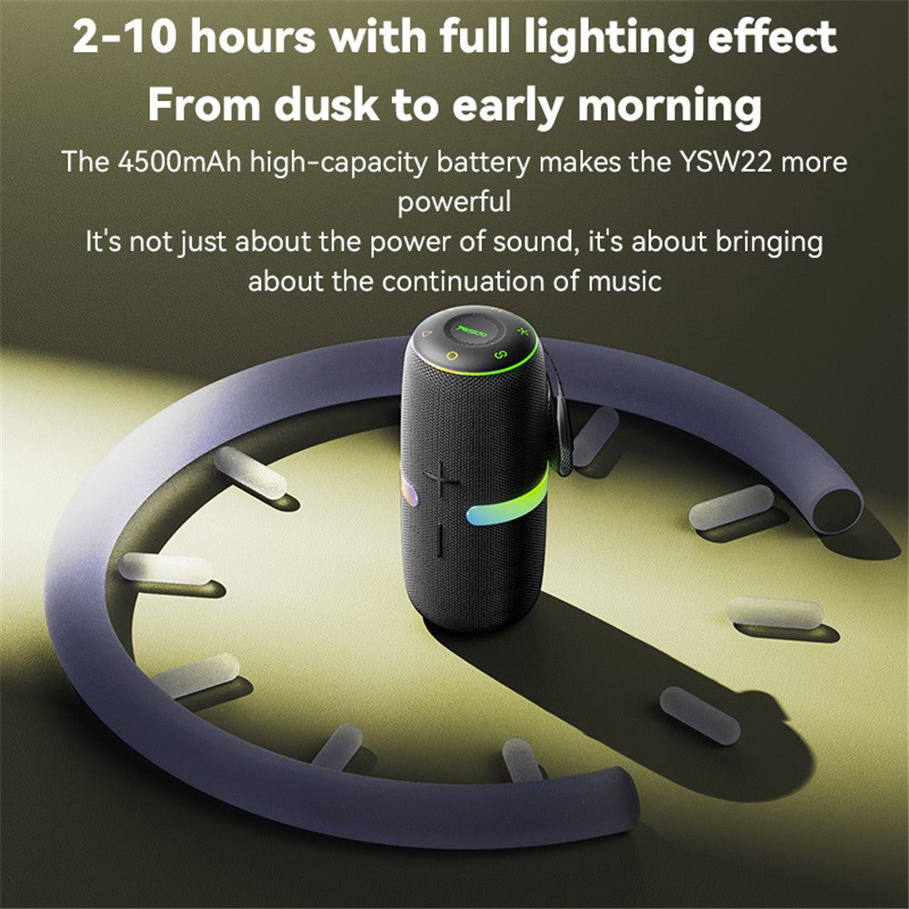 Bærbar Bluetooth-højttaler Yesido YSW22, 30W, RGB, Vandtæt, Sort