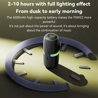 Bærbar Bluetooth-højttaler Yesido YSW22, 30W, RGB, Vandtæt, Sort