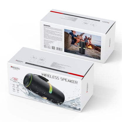 Bærbar Bluetooth-højttaler Yesido YSW22, 30W, RGB, Vandtæt, Sort