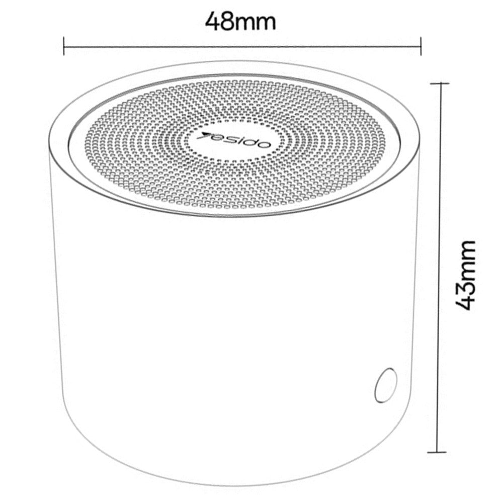 Yesido YSW30 Bluetooth Speaker, 3W, Waterproof, Black