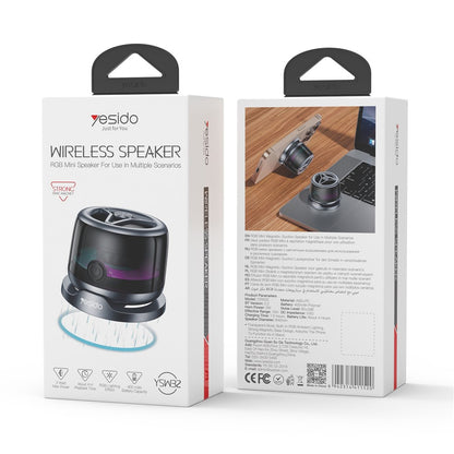 Bærbar Bluetooth-højttaler Yesido YSW32, 3W, RGB, Sort