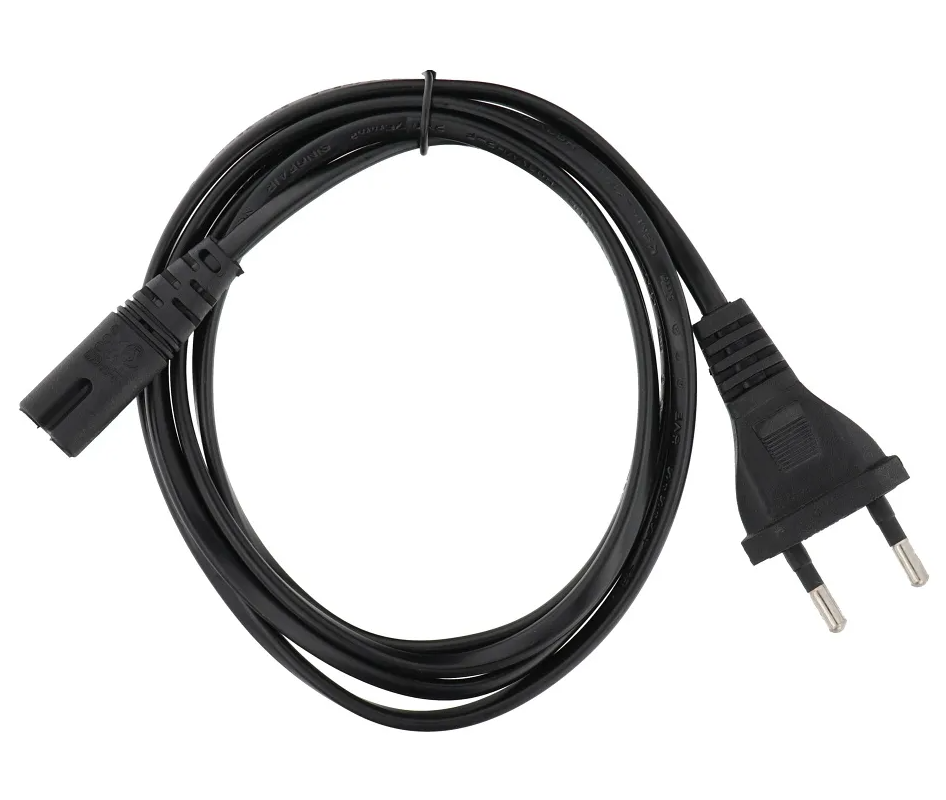 OEM Strømkabel, 2Pin, 1.5m, Sort