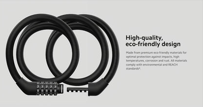 Xiaomi tyverisikringkabel til elektrisk løbehjul, sort BHR6751GL