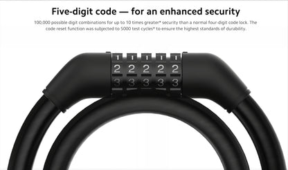 Xiaomi tyverisikringkabel til elektrisk løbehjul, sort BHR6751GL