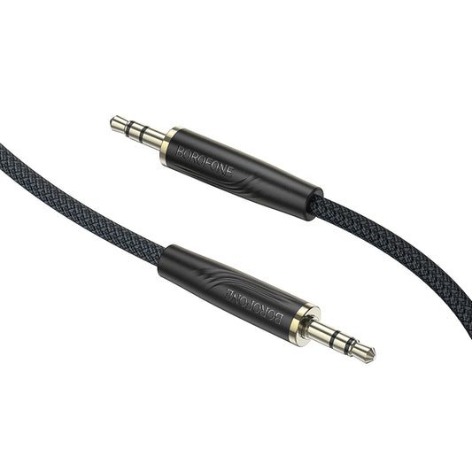 Audio Kabel 3.5mm - 3.5mm Borofone BL23 Refinado, 1m, Sort