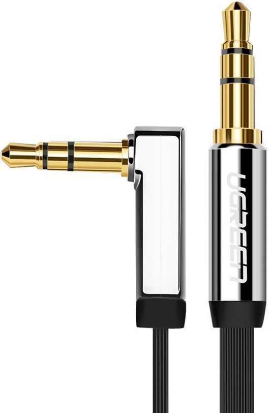 Audio Kabel 3.5mm - 3.5mm UGREEN AV119 Angled, 2m, Sort