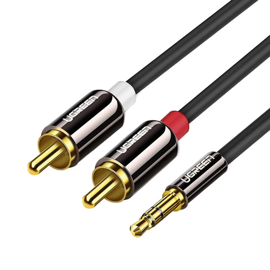 Audio Kabel 3.5mm - 2 x RCA UGREEN AV116, 2m, Sort