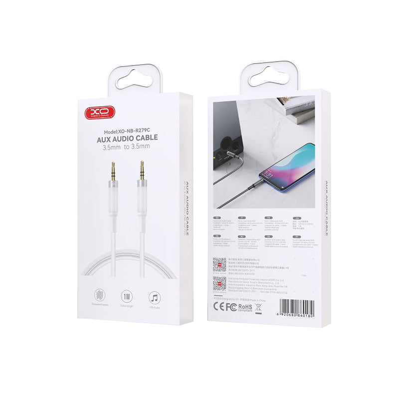 Audio Cable 3.5mm - 3.5mm XO Design NB-R279C, 1m, White