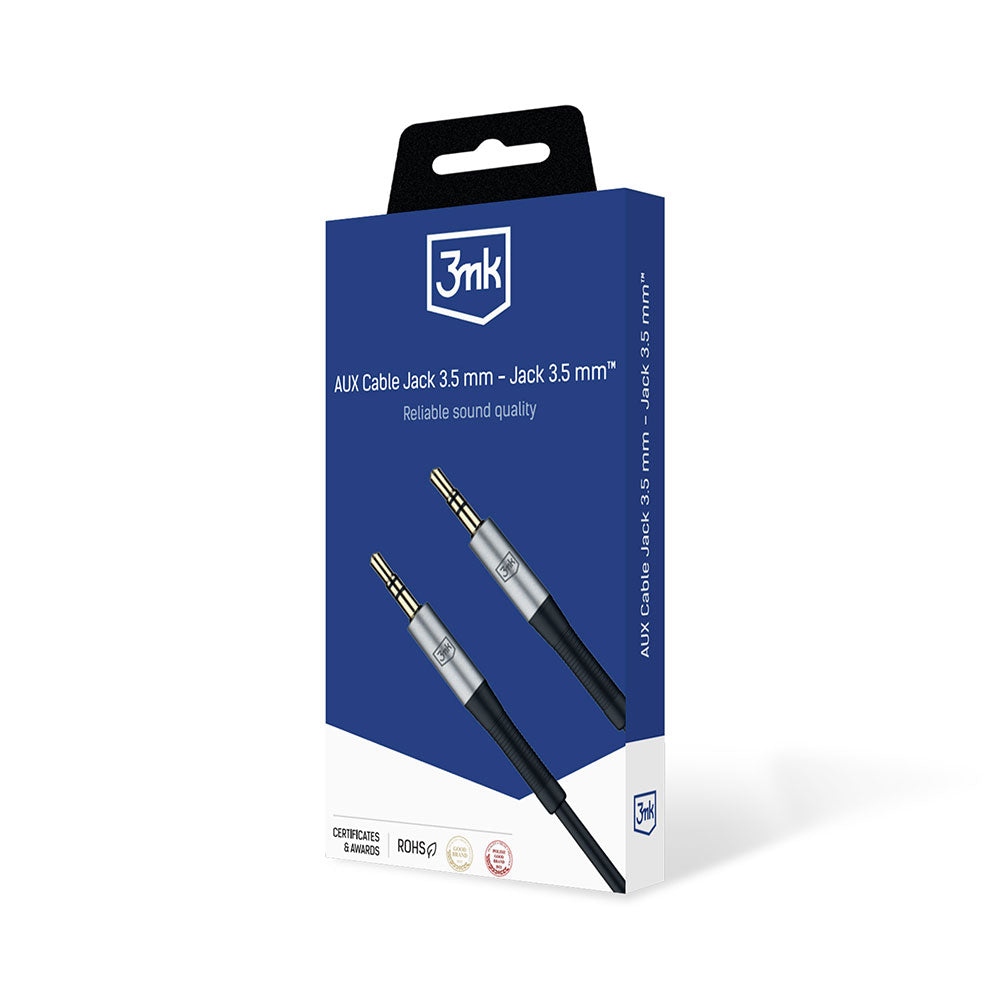 3,5 mm lydkabel - 3,5 mm 3MK, 1 m, sort