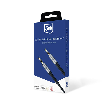 3,5 mm lydkabel - 3,5 mm 3MK, 1 m, sort