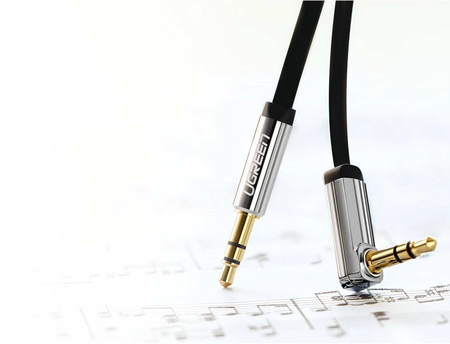 Audio Kabel 3.5mm - 3.5mm UGREEN AV119 Angled, 3m, Sort