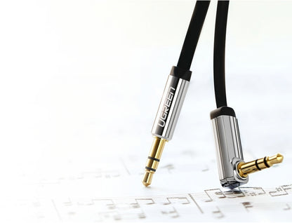 Audio Kabel 3.5mm - 3.5mm UGREEN AV119 Angled, 1.5m, Sort