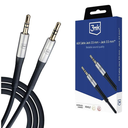 3,5 mm lydkabel - 3,5 mm 3MK, 1 m, sort