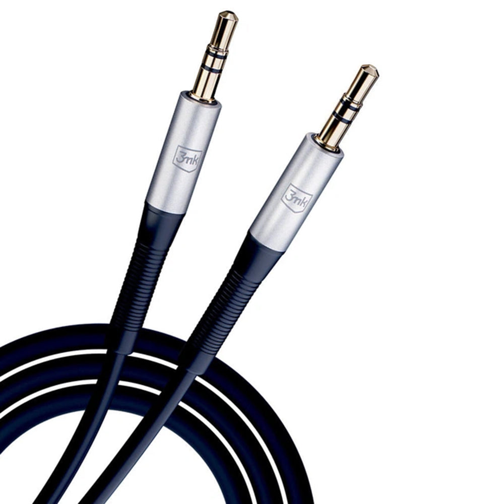 3,5 mm lydkabel - 3,5 mm 3MK, 1 m, sort
