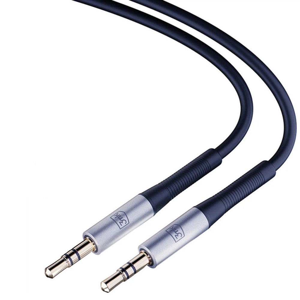 3,5 mm lydkabel - 3,5 mm 3MK, 1 m, sort
