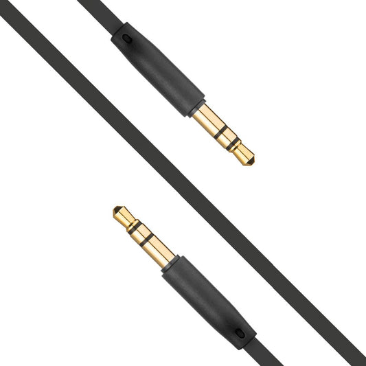 Audio kabel 3.5mm - 3.5mm Fixed, 1m, Sort