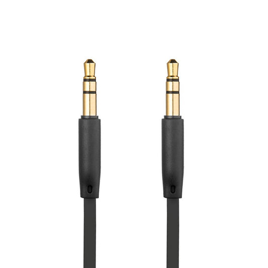 Audio kabel 3.5mm - 3.5mm Fixed, 1m, Sort