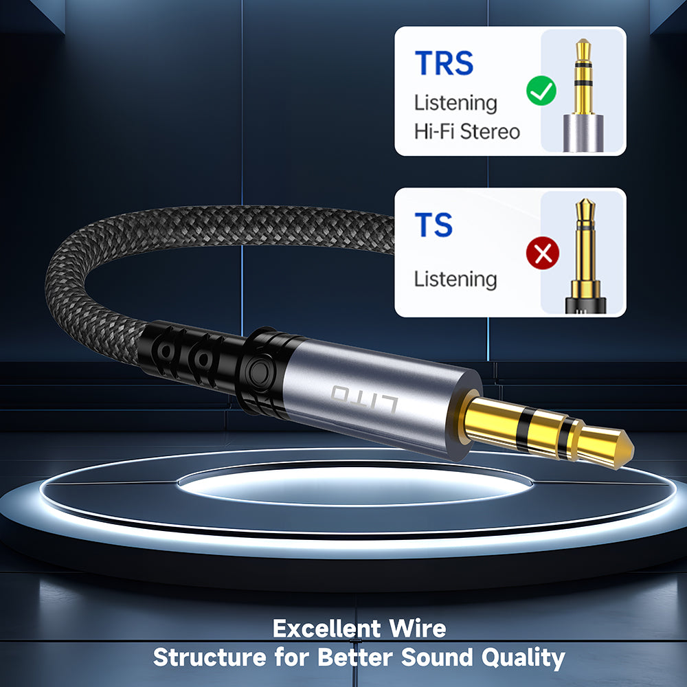 Audio kabel 3.5mm - 3.5mm Lito LA01D, 1m, Sort