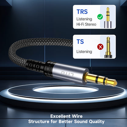 Audio kabel 3.5mm - 3.5mm Lito LA01D, 1m, Sort