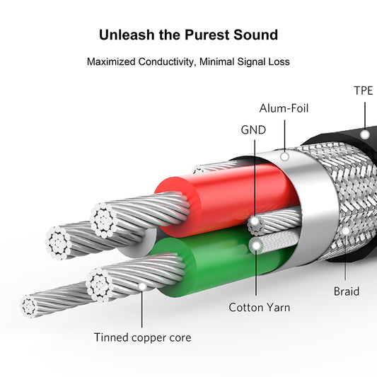 Audio kabel 3.5mm - 3.5mm Lito LA02, 1m, Sort