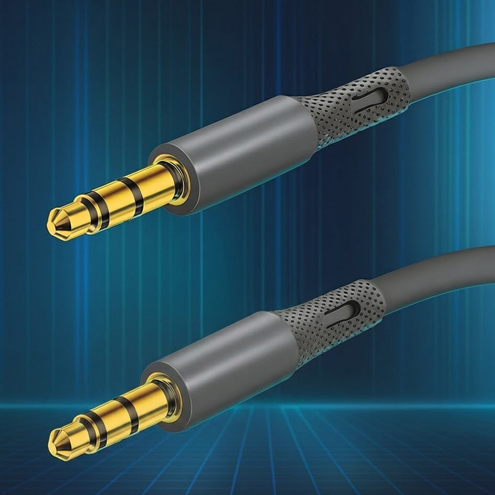 Audio Kabel 3.5mm - 3.5mm Techsuit AC3 SoundFlex, 1m, Grå